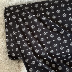 DTY Spandex Knit-Black With White Diamonds