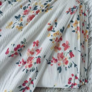 Ribbed Knit-Watercolor Floral